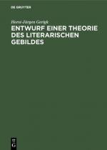 Cover-Bild Entwurf einer Theorie des literarischen Gebildes