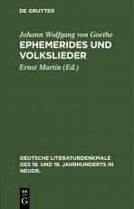 Cover-Bild Ephemerides und Volkslieder