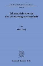 Cover-Bild Erkenntnisinteressen der Verwaltungswissenschaft.