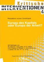 Cover-Bild Europa des Kapitals oder Europa der Arbeit?