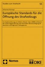 Cover-Bild Europäische Standards für die Öffnung des Strafvollzugs