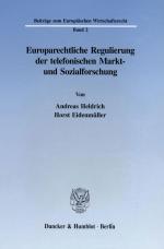 Cover-Bild Europarechtliche Regulierung der telefonischen Markt- und Sozialforschung.