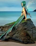 Cover-Bild Fantasy Notizbuch: Elandra, die Meerjungfrau - weiße Seiten mit Eckmotiv