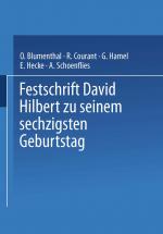 Cover-Bild Festschrift David Hilbert zu Seinem Sechzigsten Geburtstag am 23. Januar 1922