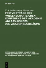 Cover-Bild Festvorträge der Wissenschaftlichen Konferenz der Akademie anläßlich des 275. Akademiejubiläums