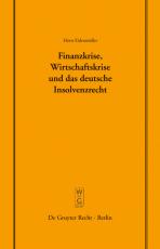 Cover-Bild Finanzkrise, Wirtschaftskrise und das deutsche Insolvenzrecht