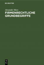 Cover-Bild Firmenrechtliche Grundbegriffe