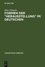 Cover-Bild Formen der "Herausstellung" im Deutschen