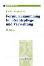 Cover-Bild Formularsammlung für Rechtspflege und Verwaltung