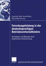 Cover-Bild Forschungsleistung in der deutschsprachigen Betriebswirtschaftslehre