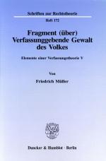 Cover-Bild Fragment (über) Verfassunggebende Gewalt des Volkes.