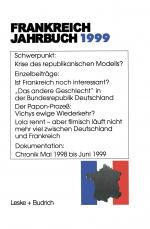 Cover-Bild Frankreich-Jahrbuch 1999