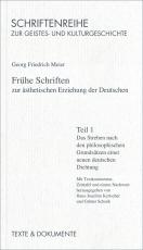 Cover-Bild Frühe Schriften zur ästhetischen Erziehung der deutschen / Frühe Schriften zur ästhetischen Erziehung der deutschen