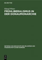 Cover-Bild Frühliberalismus in der Donaumonarchie