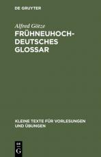 Cover-Bild Frühneuhochdeutsches Glossar