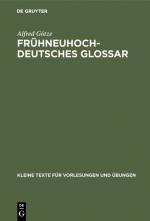 Cover-Bild Frühneuhochdeutsches Glossar