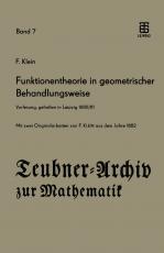 Cover-Bild Funktionentheorie in geometrischer Behandlungsweise