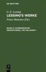 Cover-Bild G. E. Lessing: Lessing’s Werke / Hamburgische Dramaturgie, 1767–69, Band 1