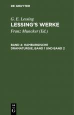 Cover-Bild G. E. Lessing: Lessing’s Werke / Hamburgische Dramaturgie, Band 1 und Band 2