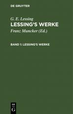 Cover-Bild G. E. Lessing: Lessing’s Werke / Lessings Werke