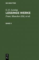 Cover-Bild G. E. Lessing: Lessings Werke / G. E. Lessing: Lessings Werke. Band 5