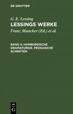 Cover-Bild G. E. Lessing: Lessings Werke / Hamburgische Dramaturgie. Prosaische Schriften