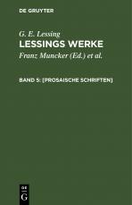 Cover-Bild G. E. Lessing: Lessings Werke / [Prosaische Schriften]