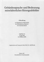 Cover-Bild Gebärdensprache und Bedeutung mittelalterlicher Rittergräber