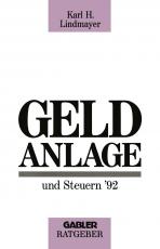 Cover-Bild Geldanlage und Steuern ’92