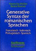 Cover-Bild Generative Syntax der romanischen Sprachen