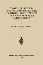 Cover-Bild Georg Jellineks Anorganische Lehre in ihren Grundzügen als Rechtssystem Dargestellt
