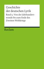 Cover-Bild Geschichte der deutschen Lyrik