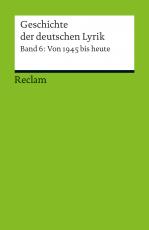 Cover-Bild Geschichte der deutschen Lyrik
