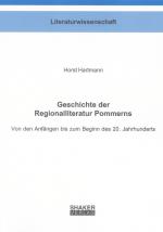 Cover-Bild Geschichte der Regionalliteratur Pommerns