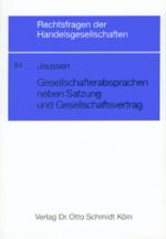 Cover-Bild Gesellschafterabsprachen neben Satzung und Gesellschaftsvertrag