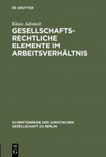 Cover-Bild Gesellschaftsrechtliche Elemente im Arbeitsverhältnis