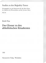 Cover-Bild Glossar zu den althethitischen Ritualtexten