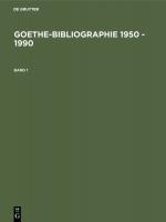 Cover-Bild Goethe-Bibliographie 1950 - 1990