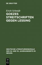 Cover-Bild Goezes Streitschriften gegen Lessing