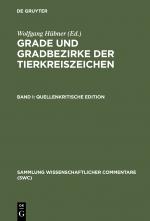 Cover-Bild Grade und Gradbezirke der Tierkreiszeichen / Quellenkritische Edition