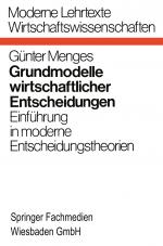 Cover-Bild Grundmodelle wirtschaftlicher Entscheidungen