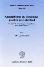 Cover-Bild Grundpflichten als Verfassungsproblem in Deutschland.