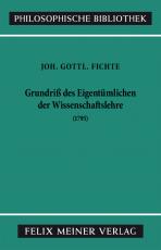 Cover-Bild Grundriss des Eigentümlichen der Wissenschaftslehre