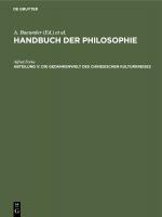 Cover-Bild Handbuch der Philosophie / Die Gedankenwelt des chinesischen Kulturkreises