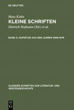 Cover-Bild Hans Kuhn: Kleine Schriften / Aufsätze aus den Jahren 1968–1976