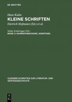 Cover-Bild Hans Kuhn: Kleine Schriften / Namenforschung. Sonstiges