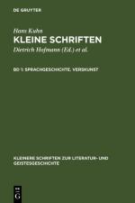 Cover-Bild Hans Kuhn: Kleine Schriften / Sprachgeschichte. Verskunst