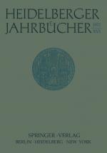 Cover-Bild Heidelberger Jahrbücher