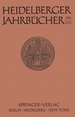Cover-Bild Heidelberger Jahrbücher