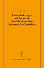 Cover-Bild Herausforderungen und Antworten: Das Öffentliche Recht der letzten fünf Jahrzehnte